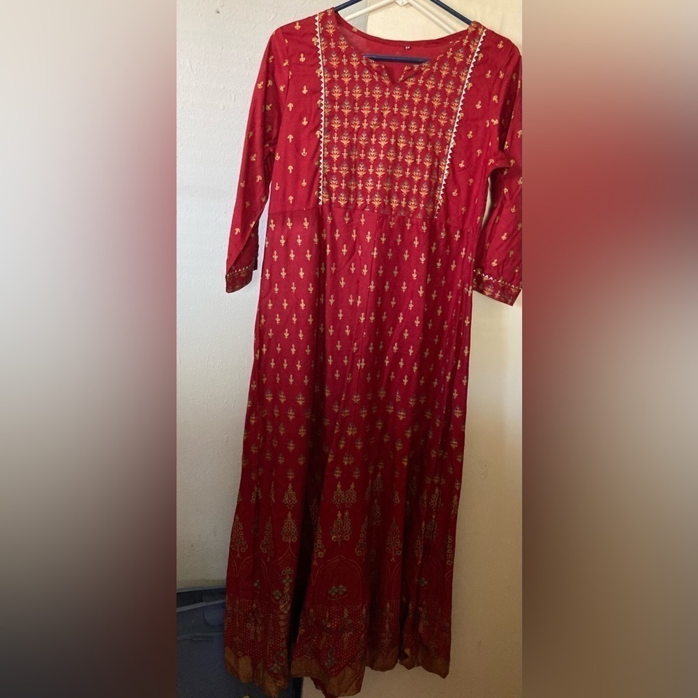 Women's Rayon Floral Printed Flared Kurti | Anarkali Kurta - Gown